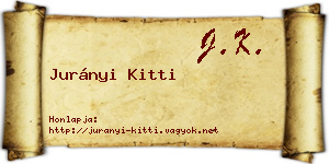 Jurányi Kitti névjegykártya